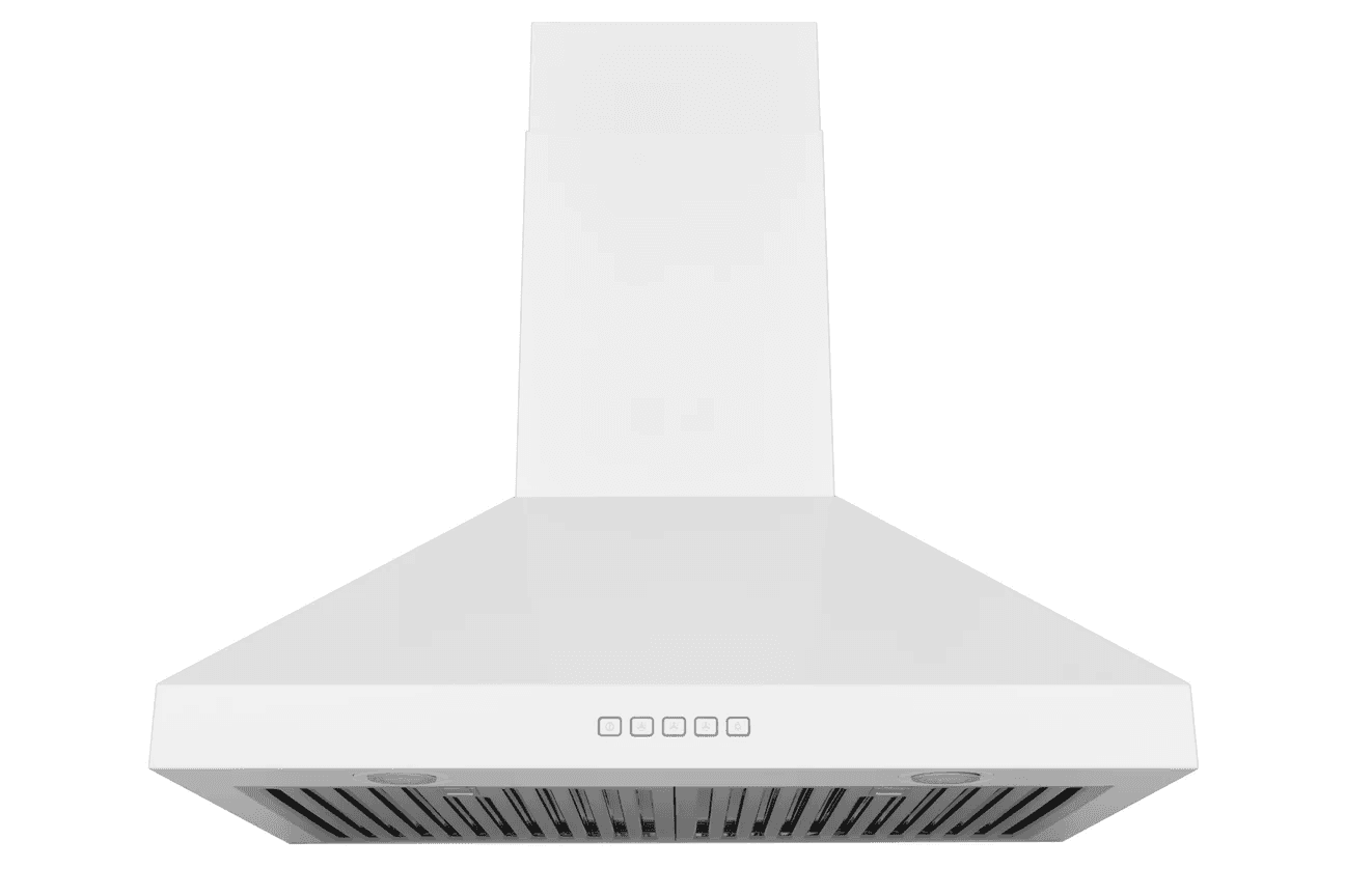Hauslane PRO Mount 30 Inch Wall Mount Range Hood with Stainless Steel Filters in Matte White