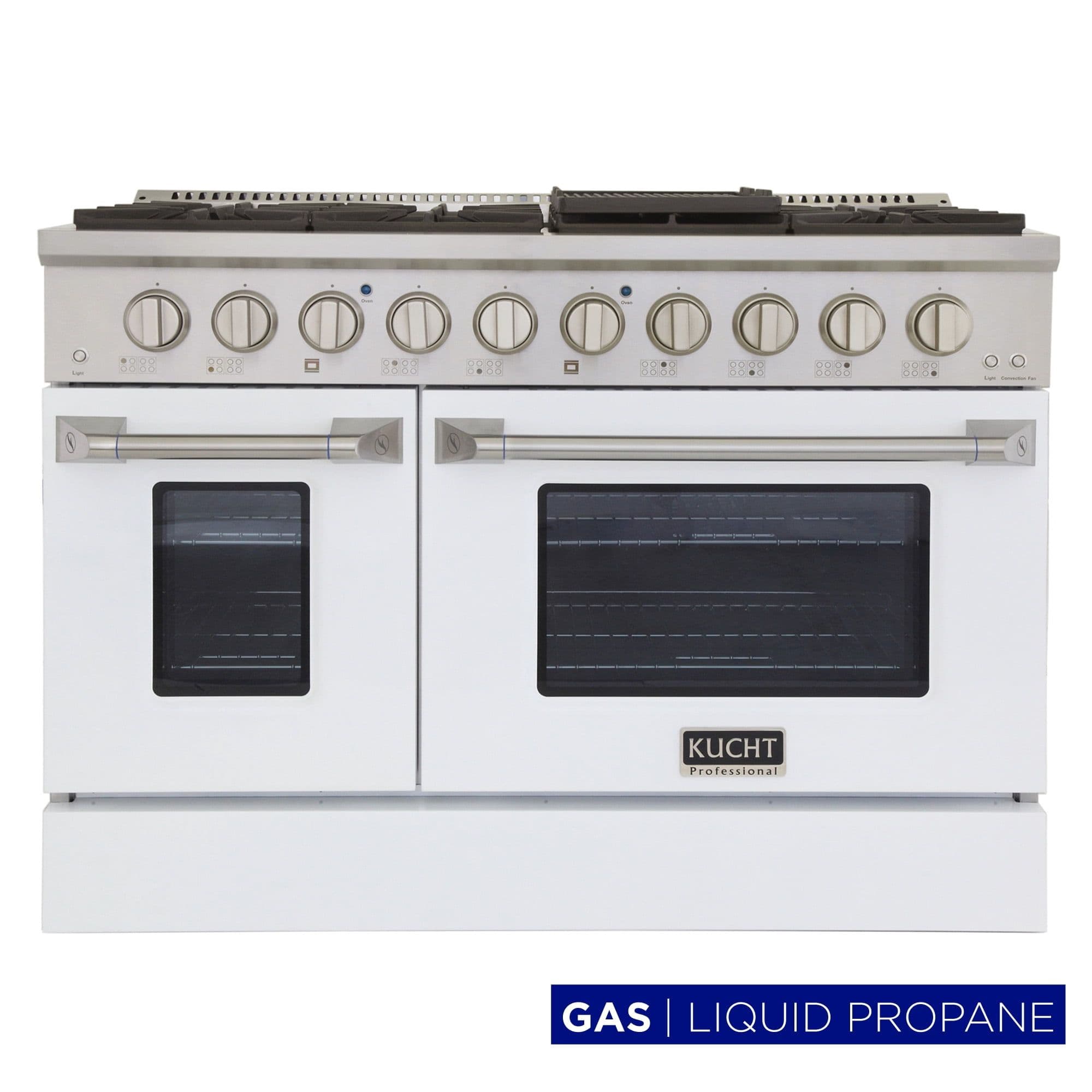 Kucht Professional 48" Stainless Steel Propane Gas Range in Silver/White