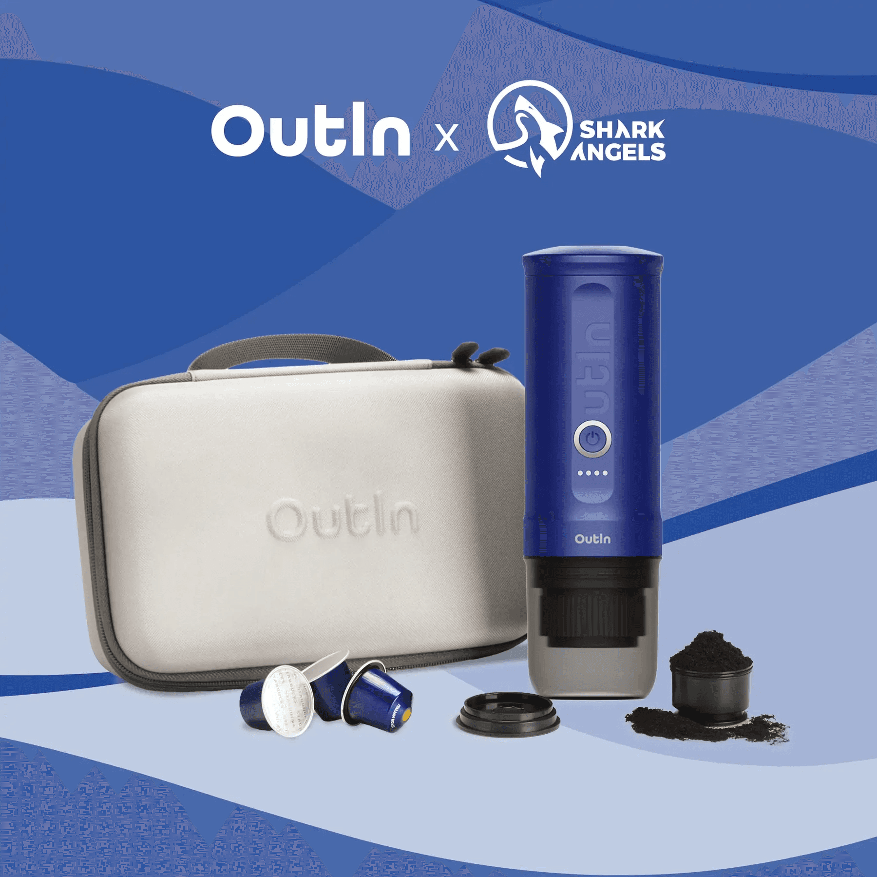OutIn Nano Portable Espresso Machine Set (Ocean Blue)