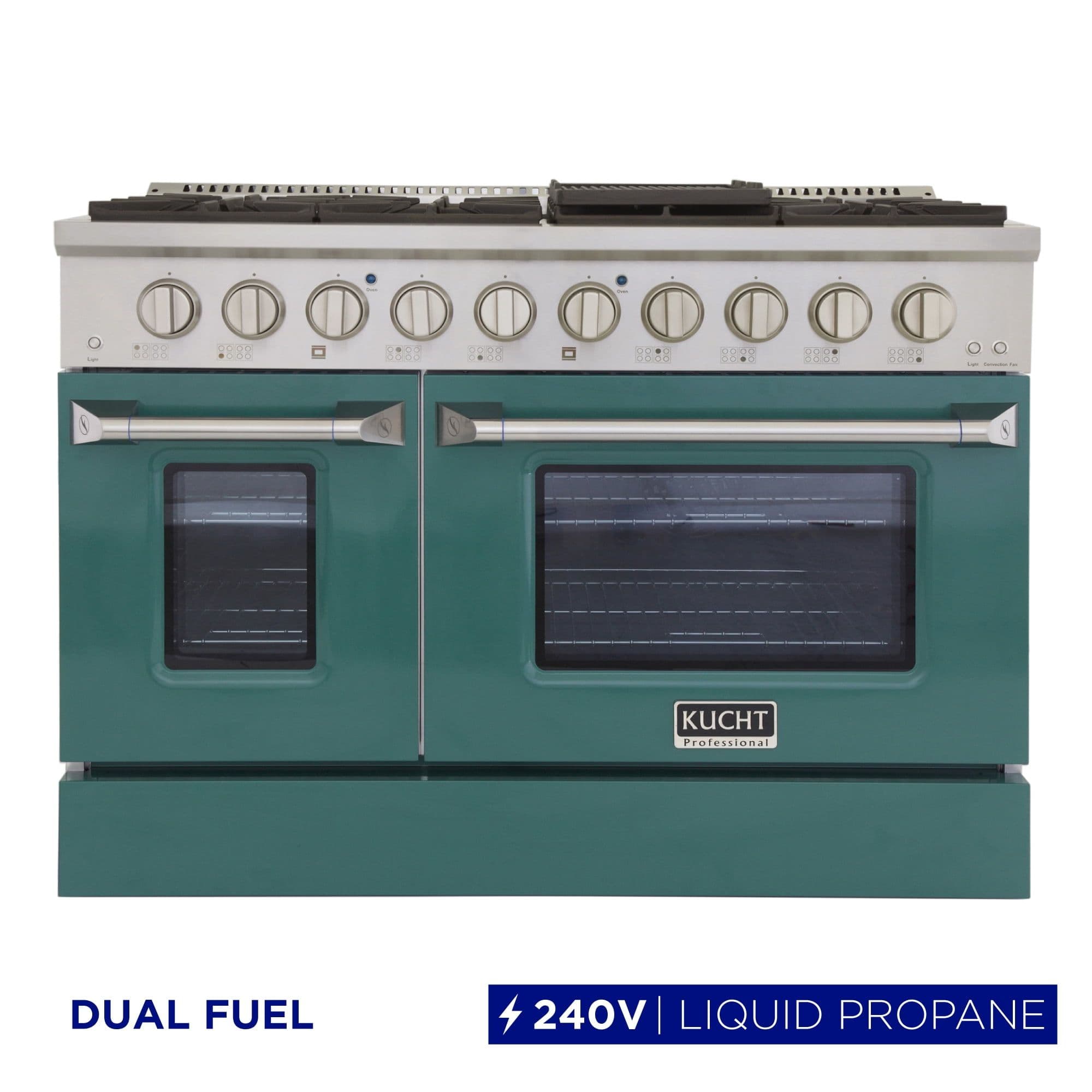 48 in. 6.7 cu. ft. Dual Fuel Range for Propane Gas in Green