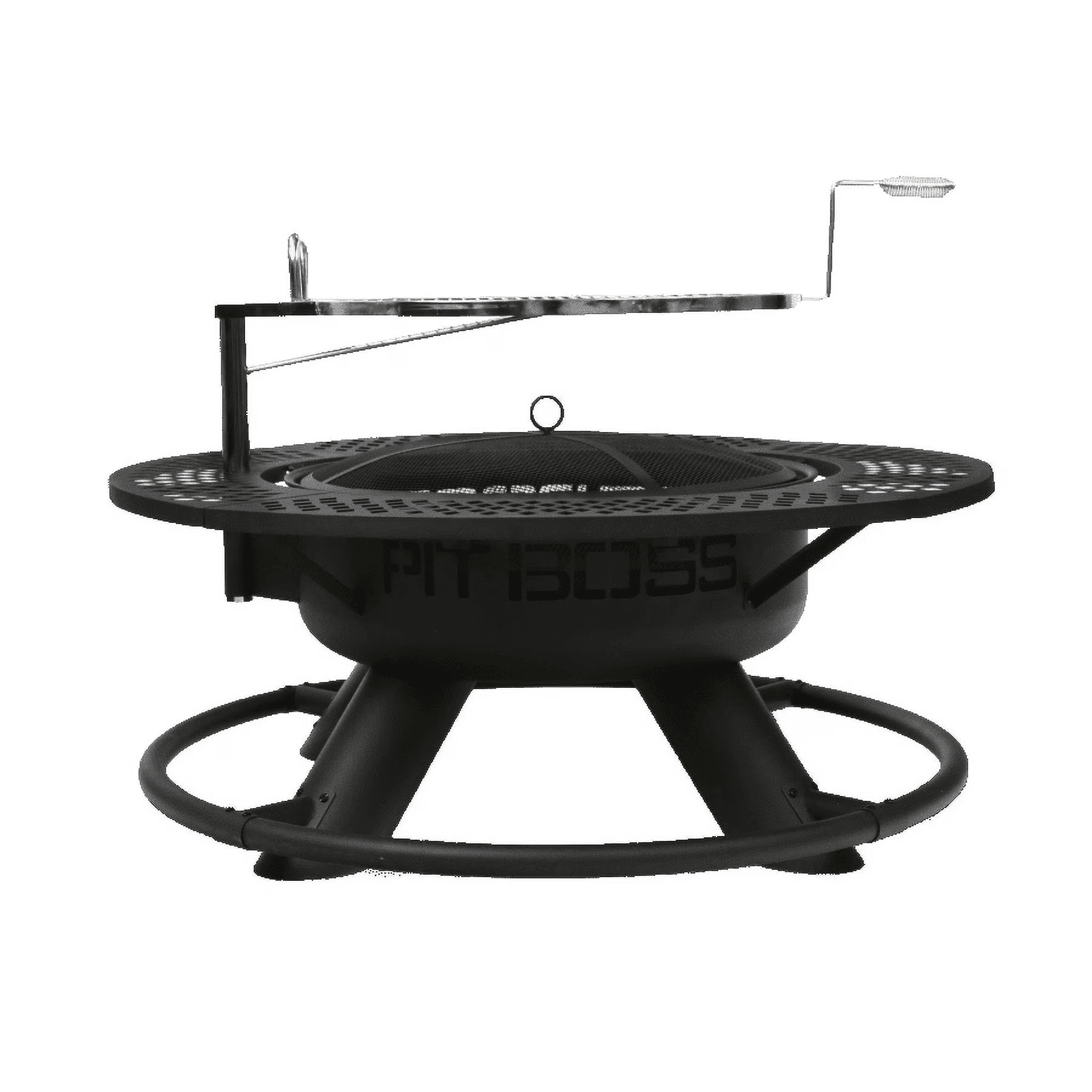 Pit Boss Cowboy Fire Pit with Adjustable Cooking Grate and Wraparound Shelf