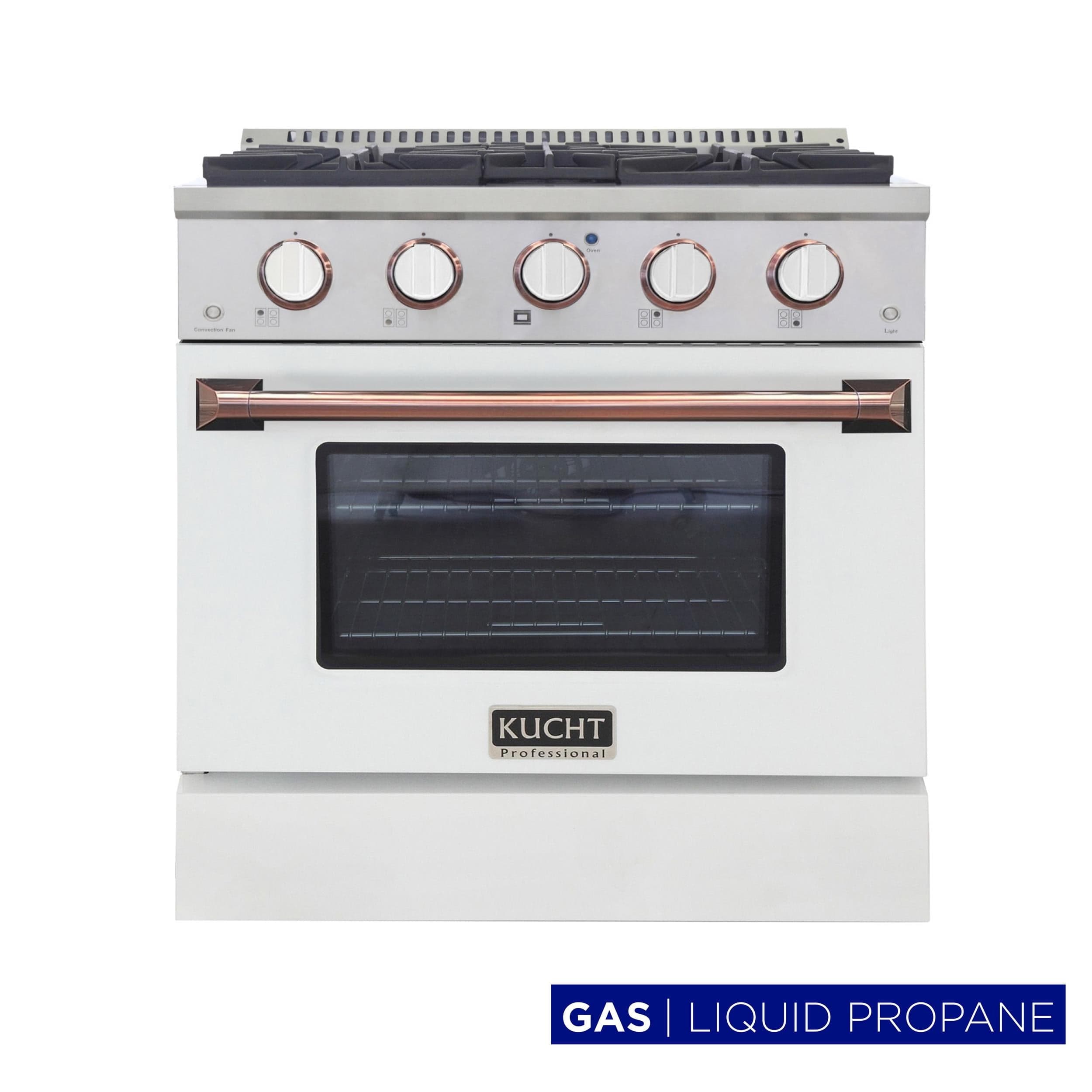 Kucht Professional 30" Stainless Steel Propane Gas Range in Silver/White
