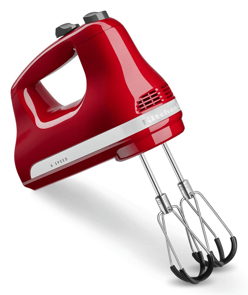 KitchenAid 6 Speed Hand Mixer with Flex Edge Beaters - Empire Red