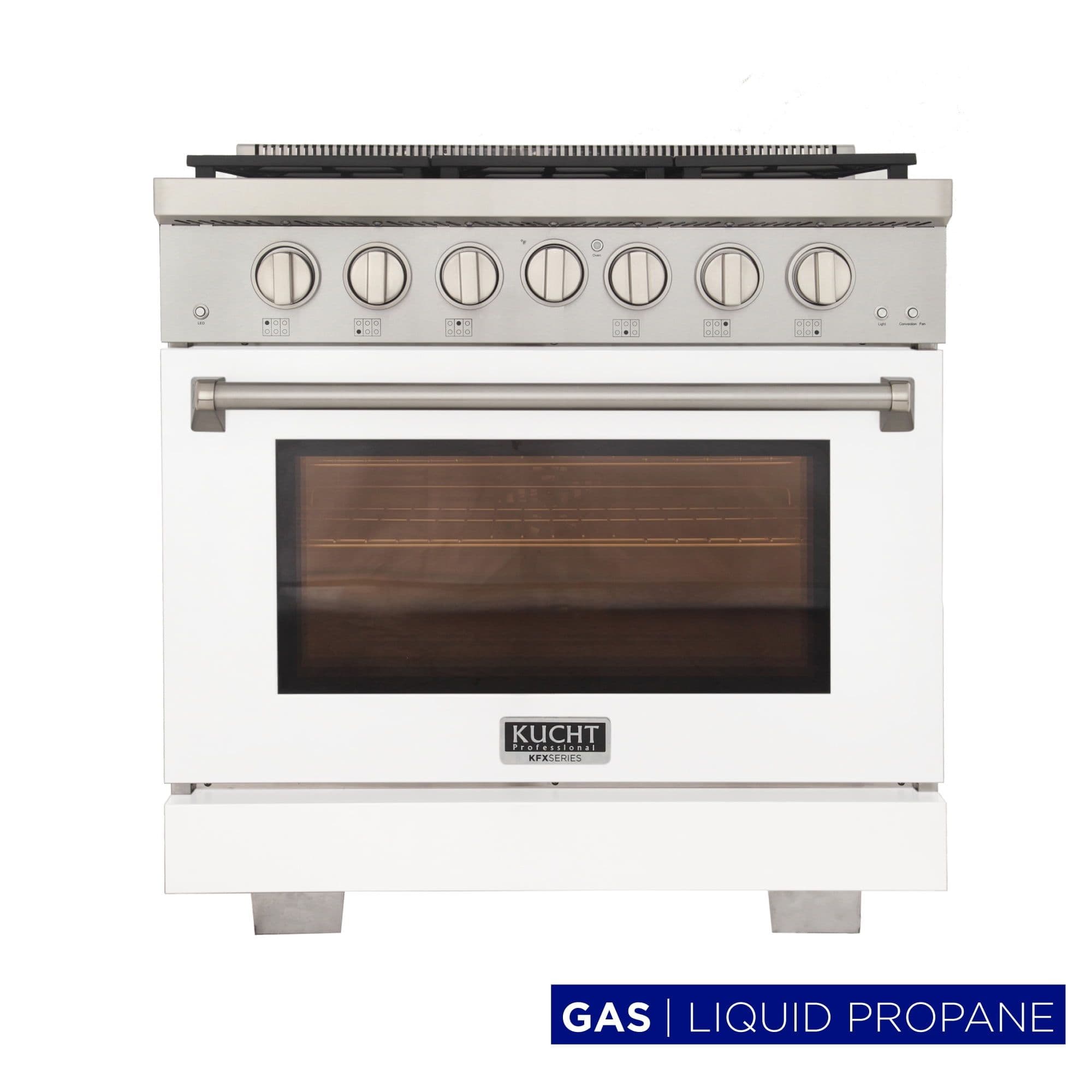 Professional 36-in Propane Gas Range in White with True Simmer Burners