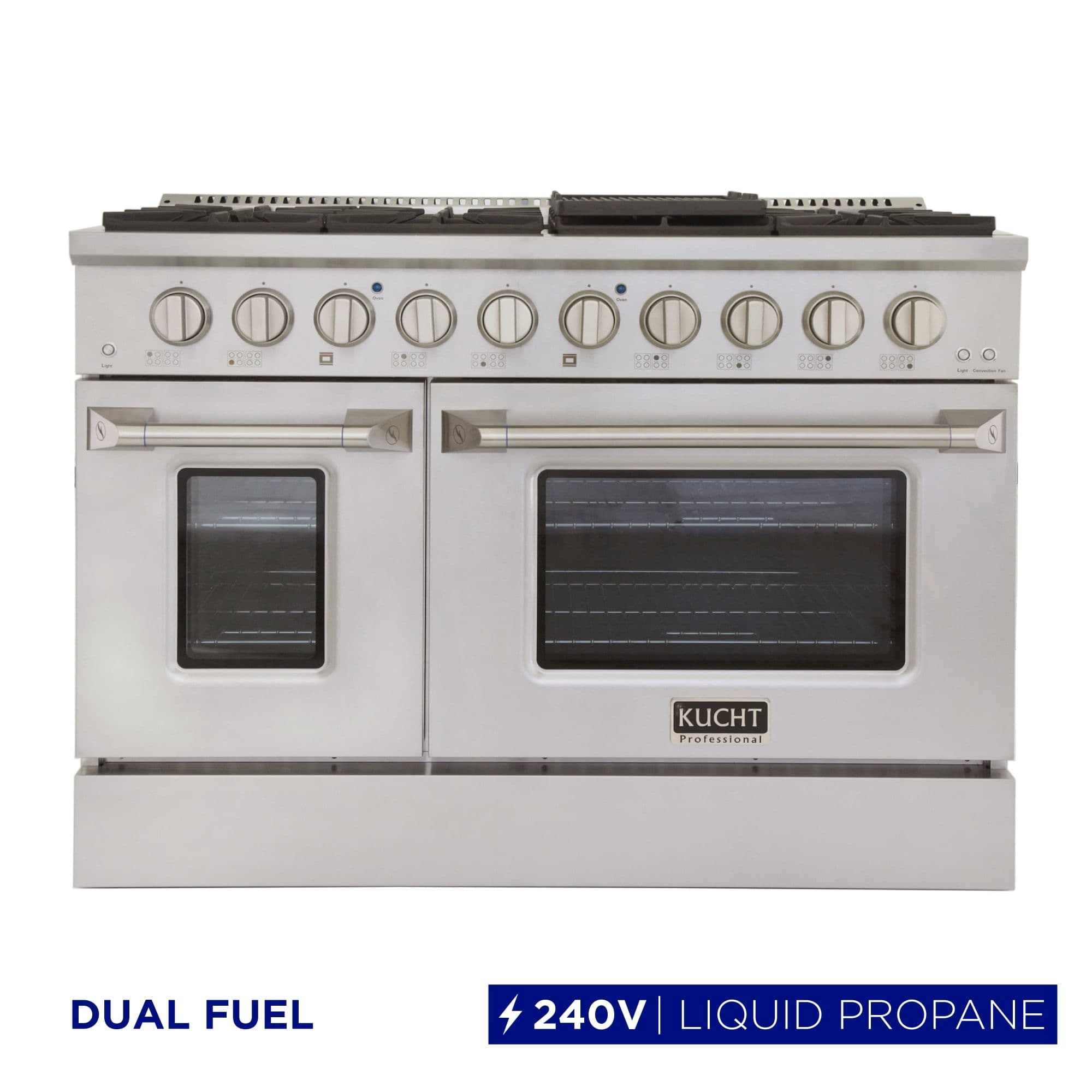 48 in. 6.7 cu. ft. Dual Fuel Range for Propane Gas in Stainless Steel