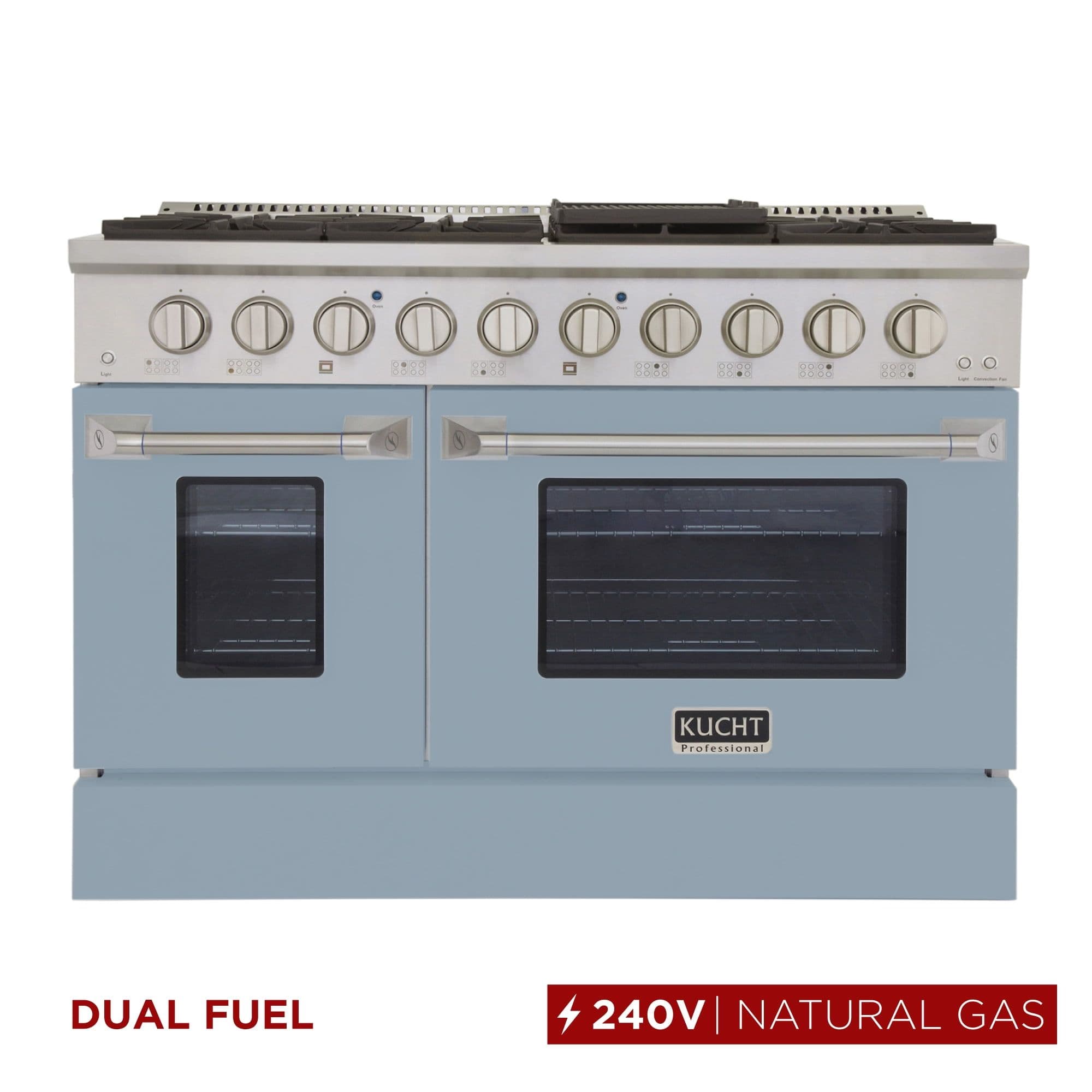 48 in. 6.7 cu. ft. Dual Fuel Range for Natural Gas in Light Blue