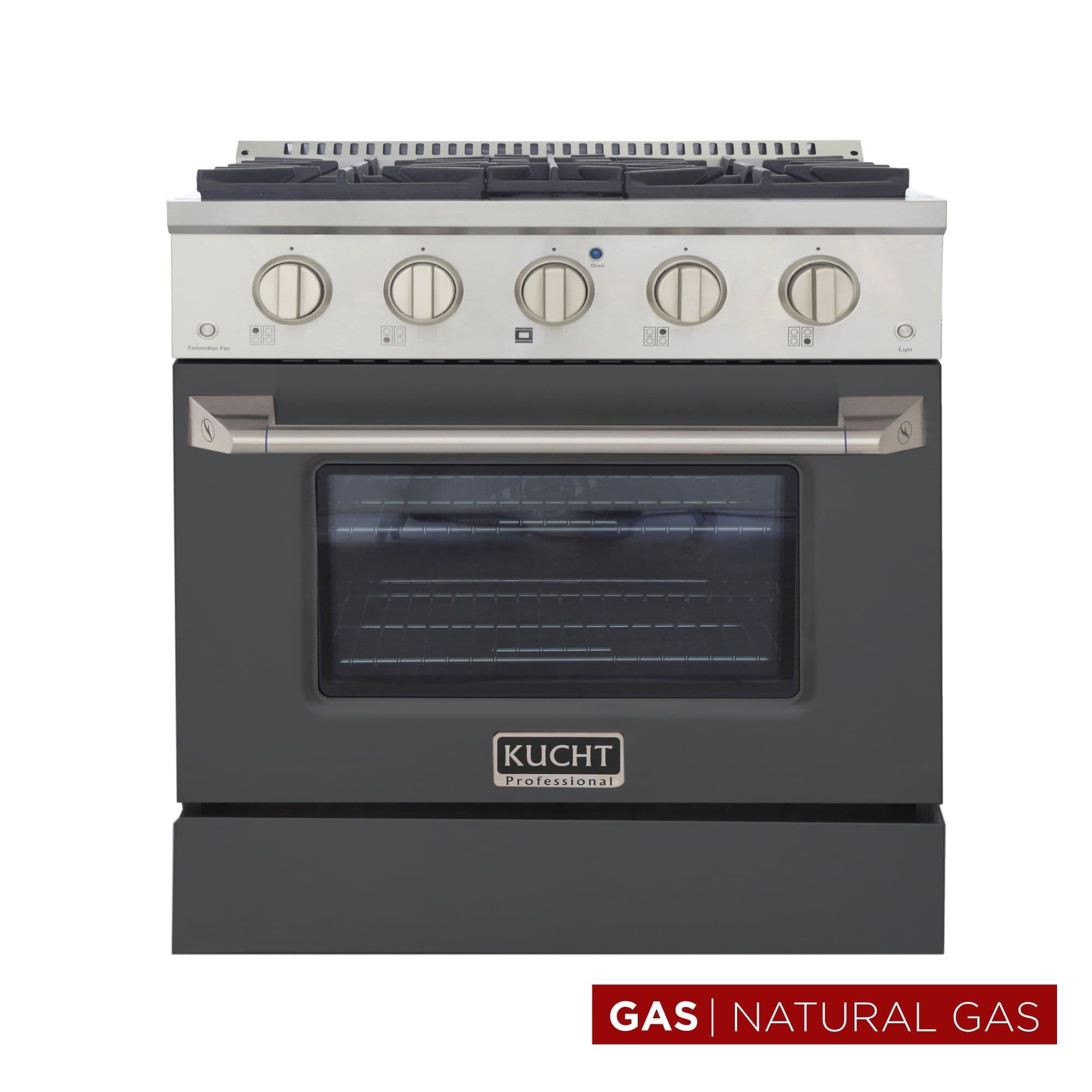 30 in. 4.2 cu. ft. Natural Gas Range with Convection Oven in Cement Gray
