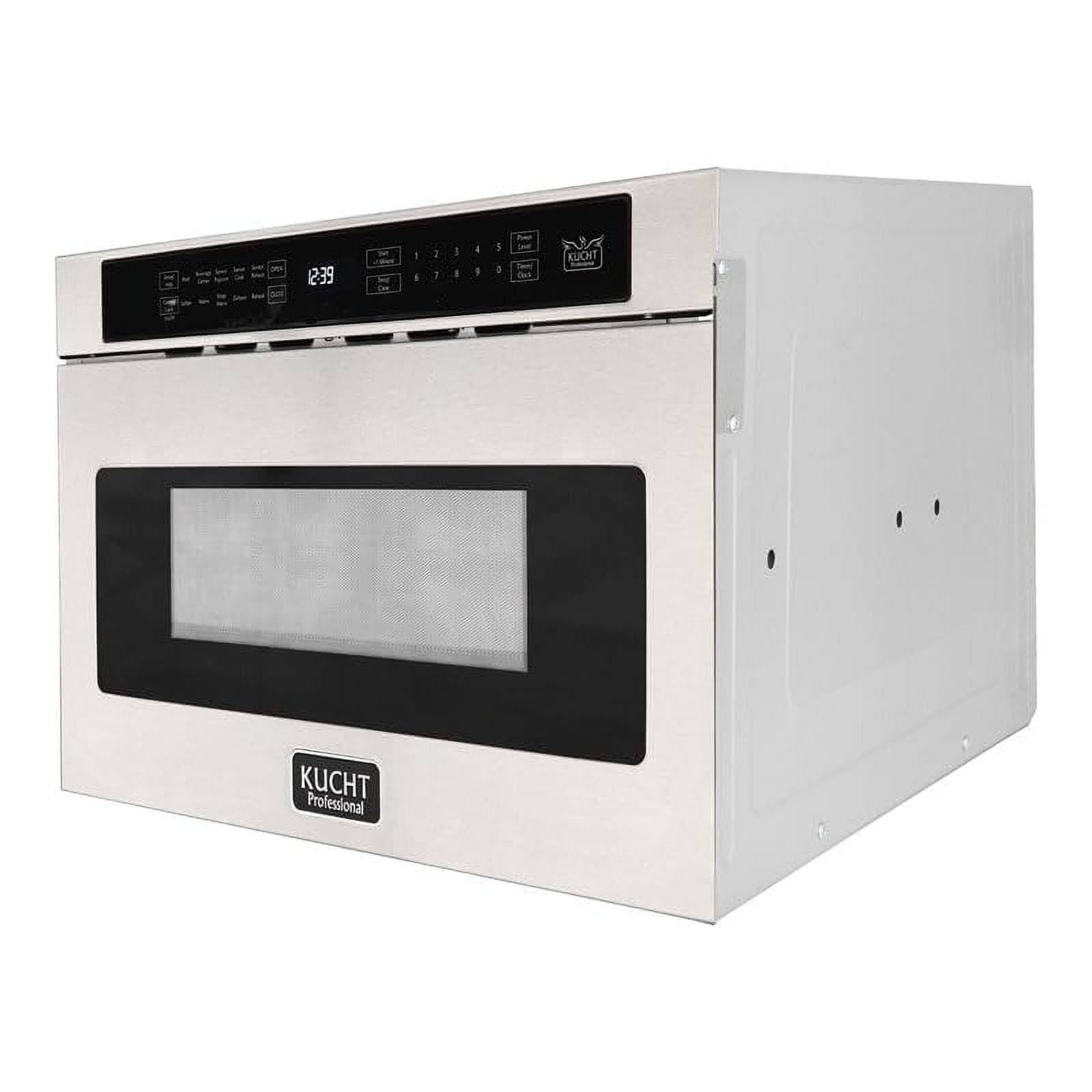 Kucht Professional 23.8" Modern Stainless Steel Microwaves in Silver
