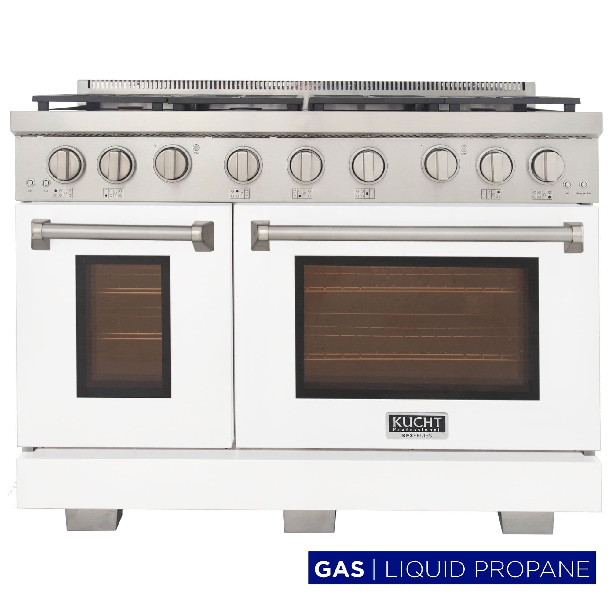 Professional 48-in Propane Gas Range in White with True Simmer Burners