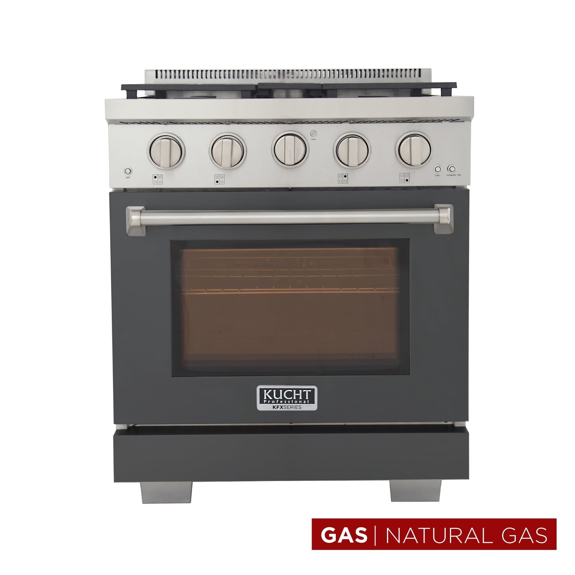 Professional 30-in Natural Gas Range Oven in Cement Gray w/ True Simmer Burners