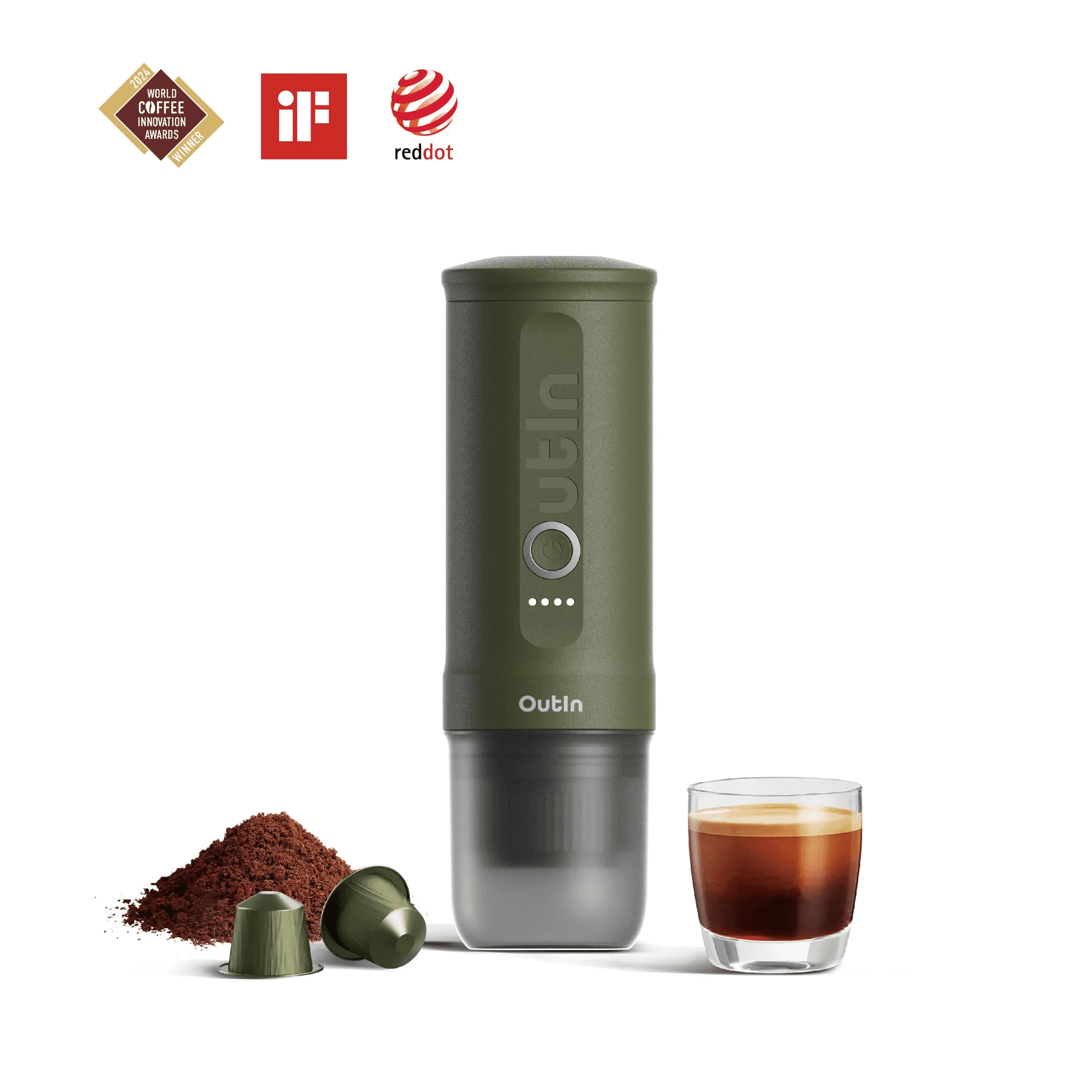 OutIn Nano Portable Espresso Machine (Forest Green)