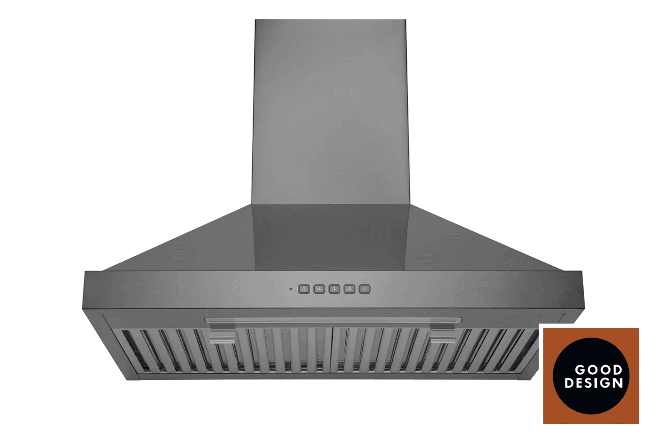 Hauslane Mount 30 Inch Wall Mount Range Hood with Stainless Steel Filters in Black Stainless Steel