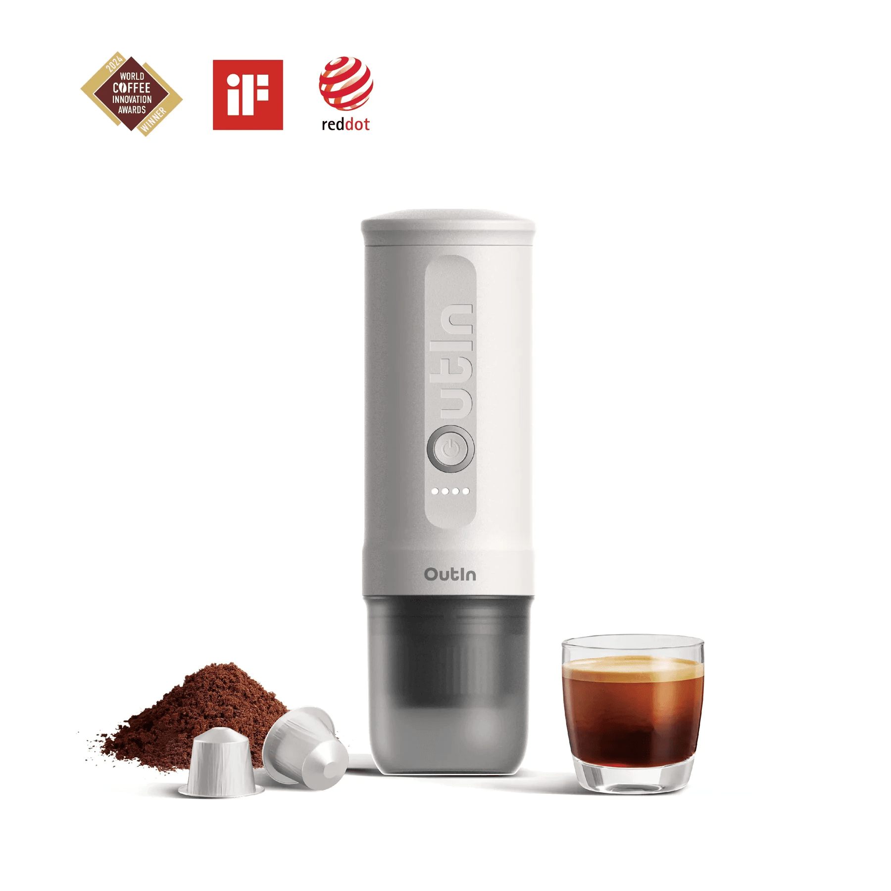 OutIn Nano Portable Espresso Machine (Pearl White)