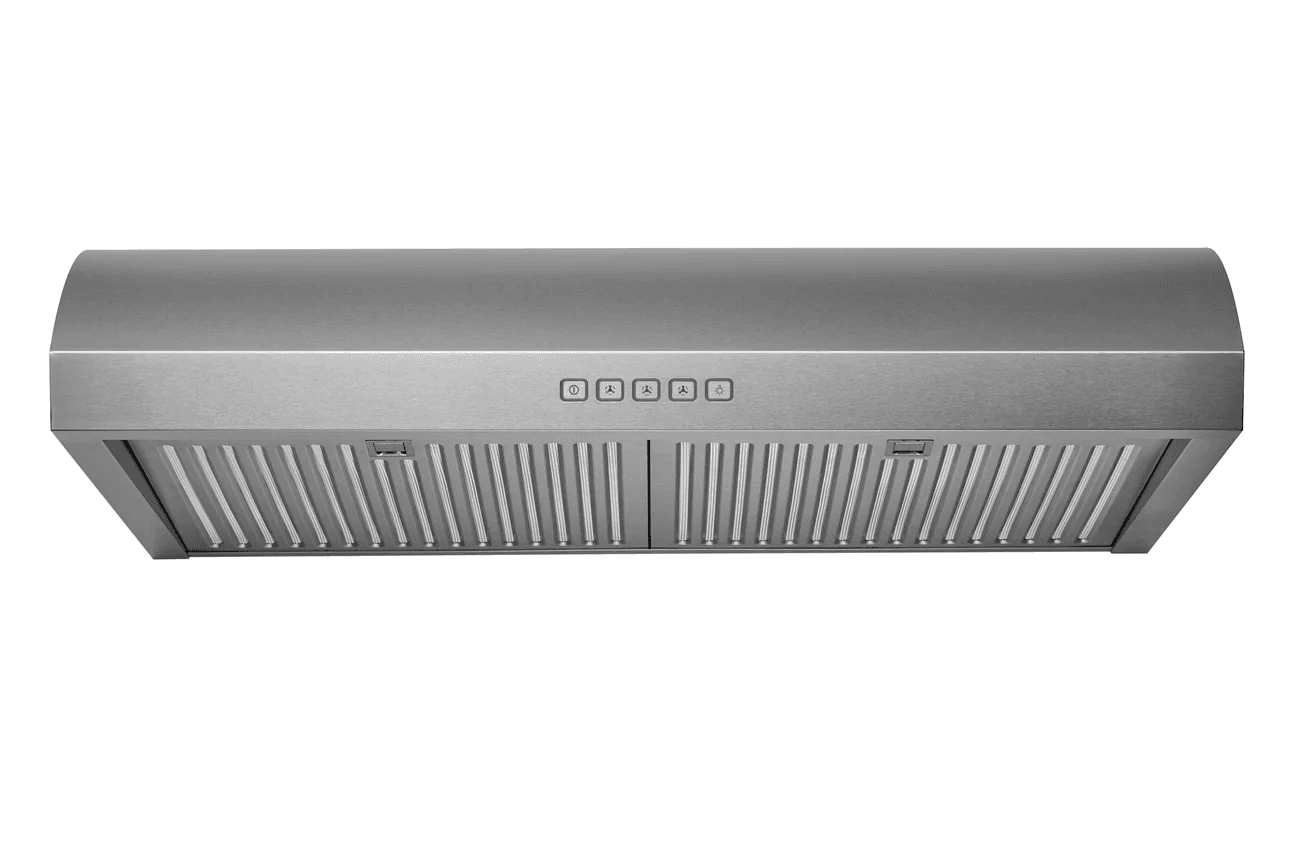 Hauslane Cabinet 30 Inch Under Cabinet Curved Range Hood with Stainless Steel Filters and Panel LED in Stainless Steel