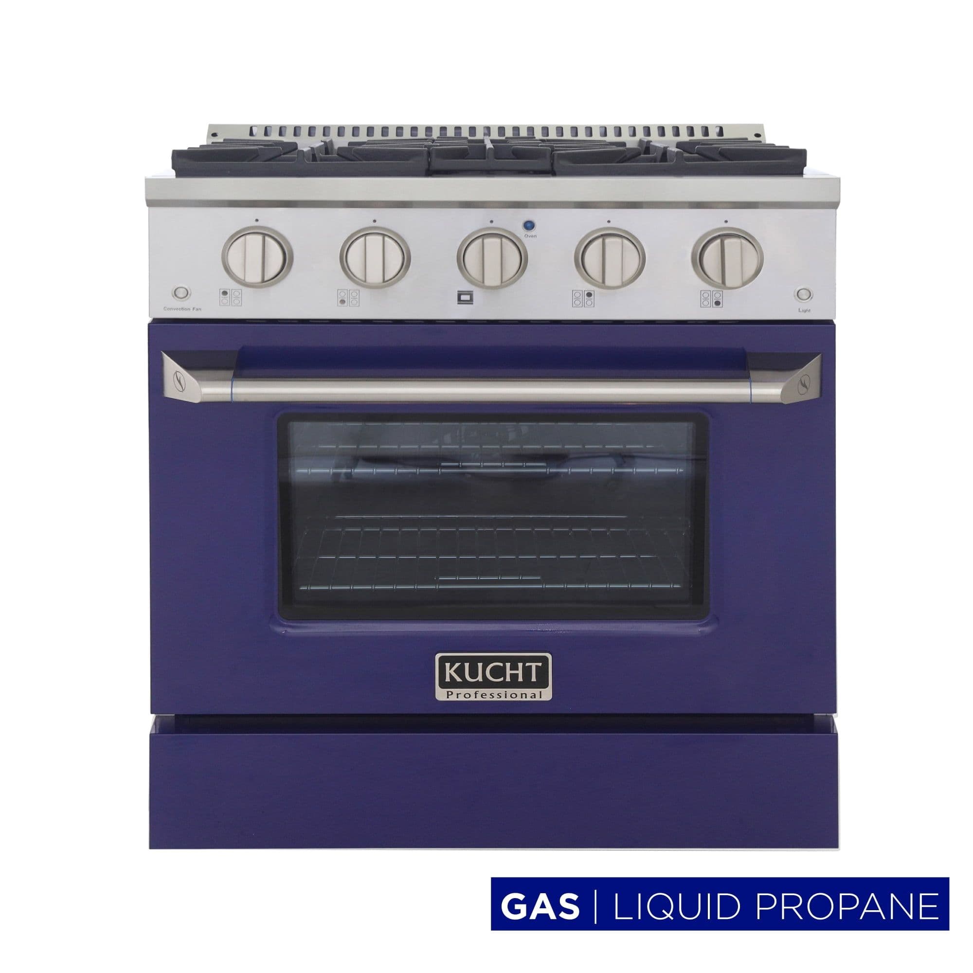 Kucht Professional 30" Stainless Steel Propane Gas Range in Blue/Silver