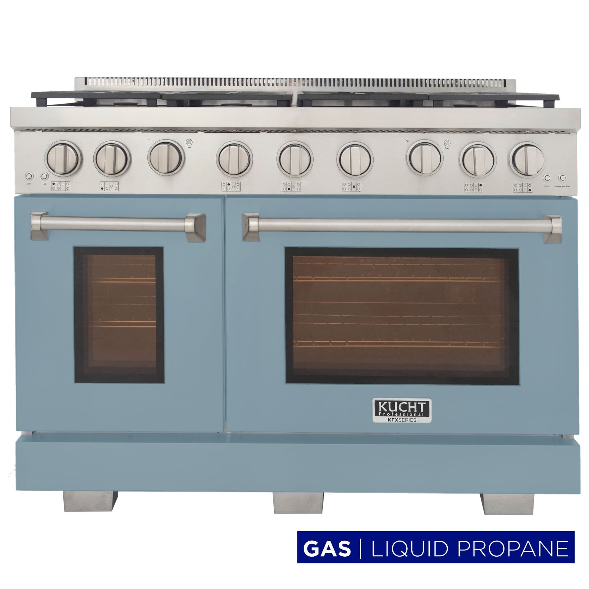 Professional 48-in Propane Gas Range in Light Blue with True Simmer Burners