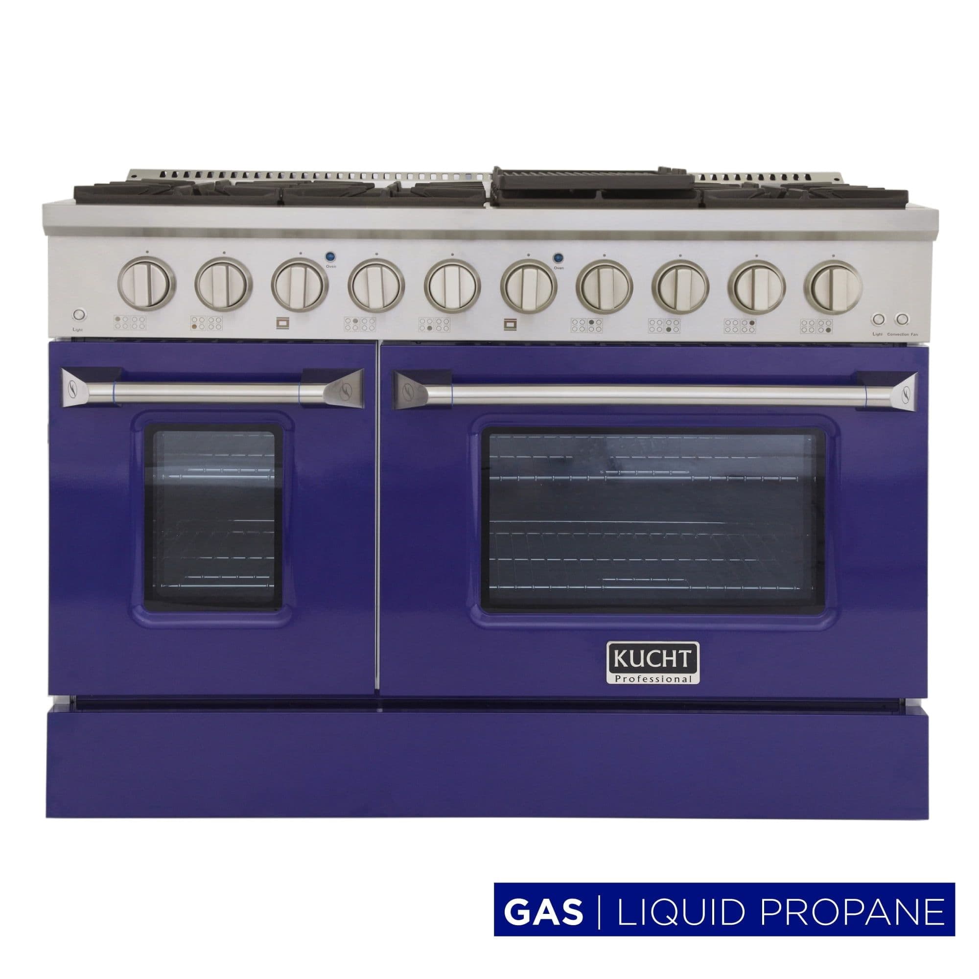 Kucht Professional 48" Stainless Steel Propane Gas Range in Silver/Blue