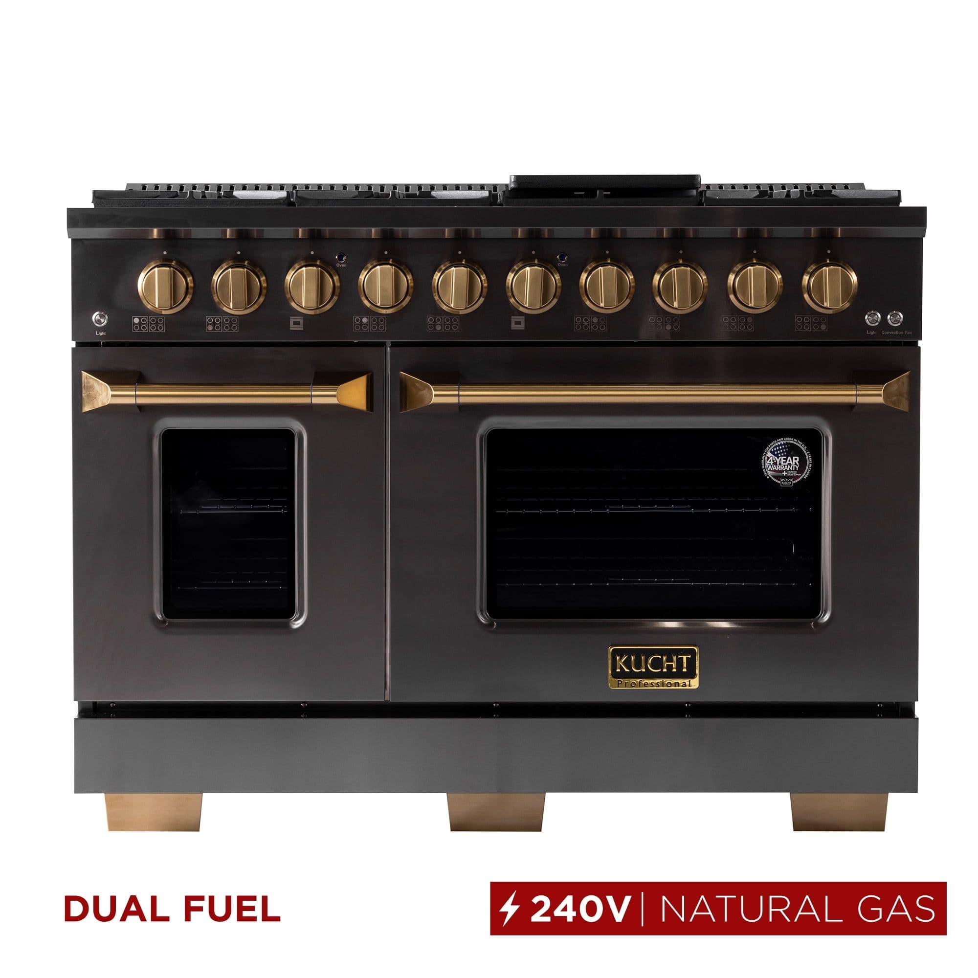 48 in. 6.7 cu. ft. Dual Fuel Range for Natural Gas in Titanium Stainless Steel