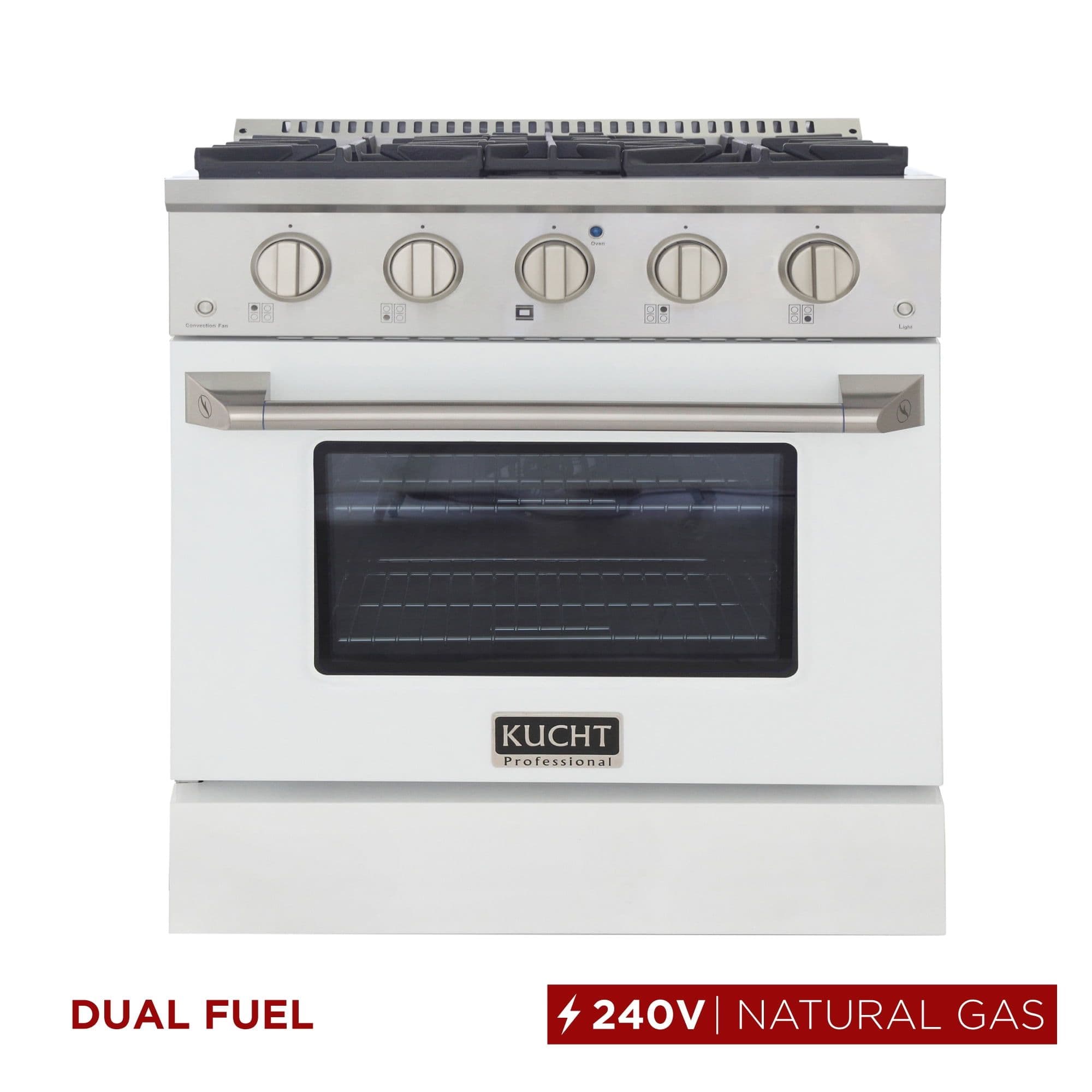 30 in. 4.2 cu. ft. Dual Fuel Range Natural Gas Sealed Burners in White.
