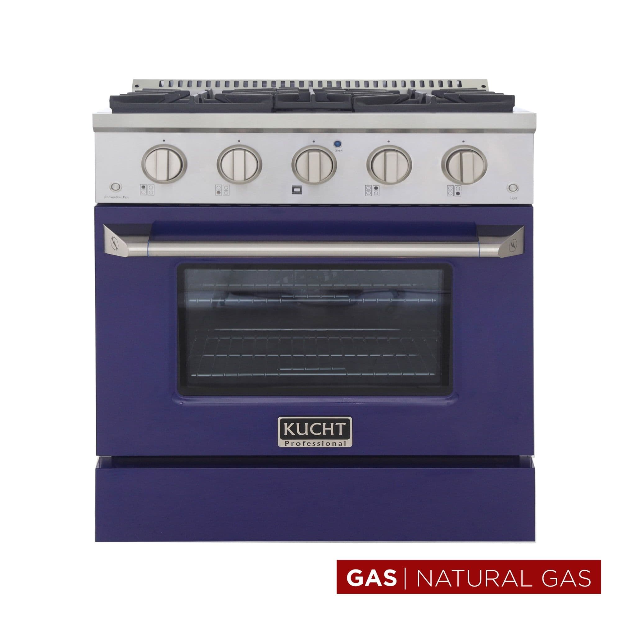 Kucht Professional 30" Stainless Steel Natural Gas Range in Blue and Silver