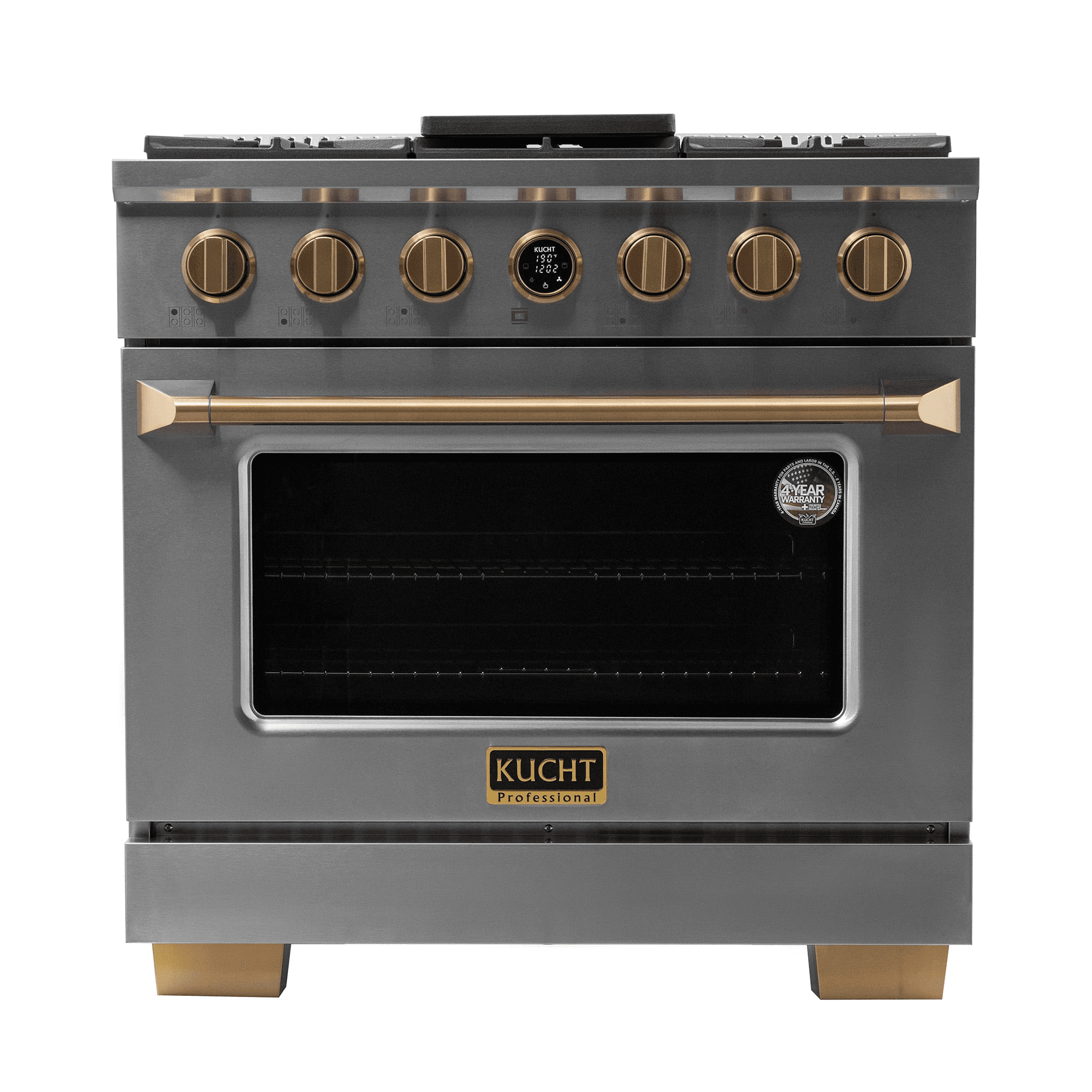 Kucht 36 in. 5.2 cu. ft. 6 Burners Dual Fuel Range for Propane Gas in Stainless Steel