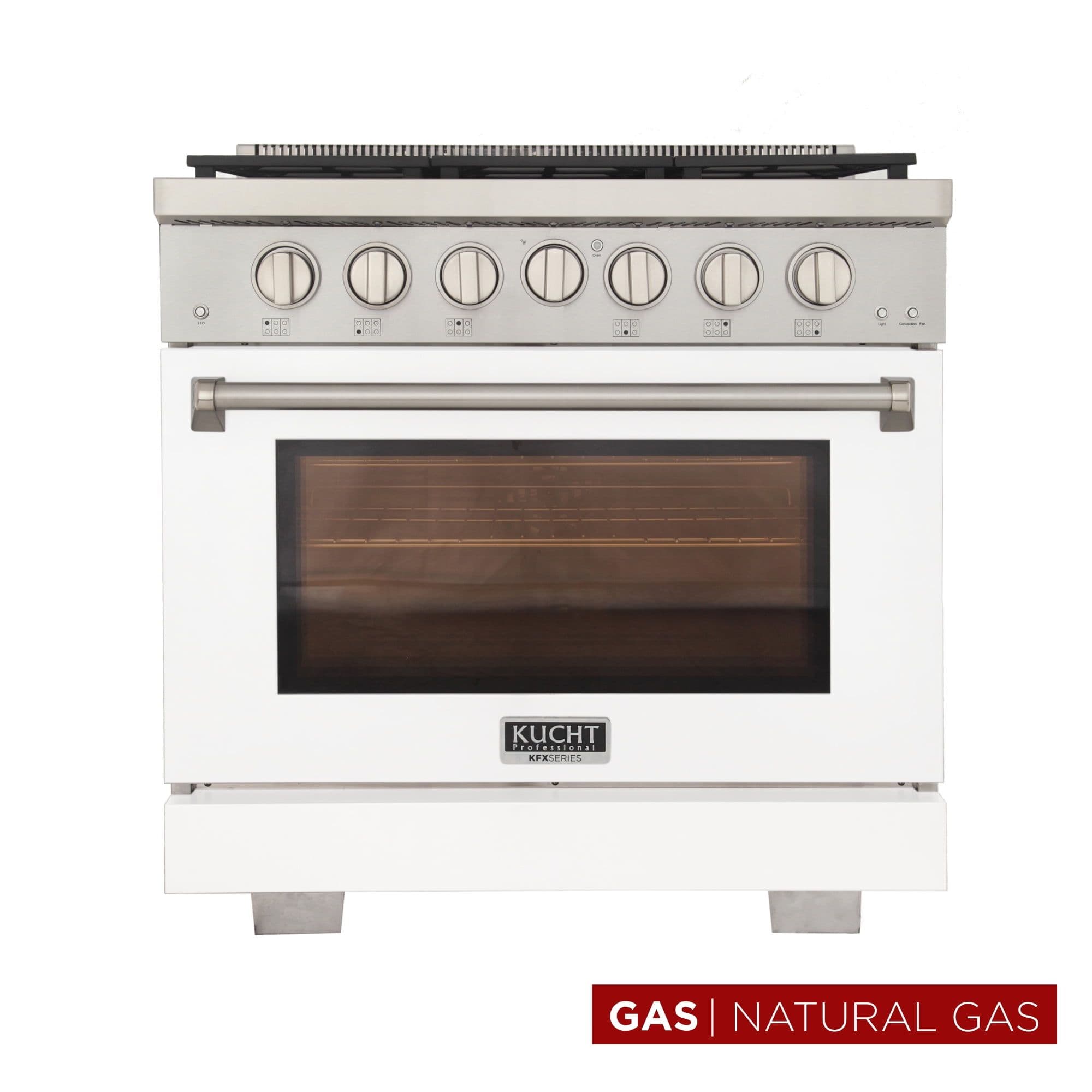 Professional 36-in Natural Gas Range in White with True Simmer Burners