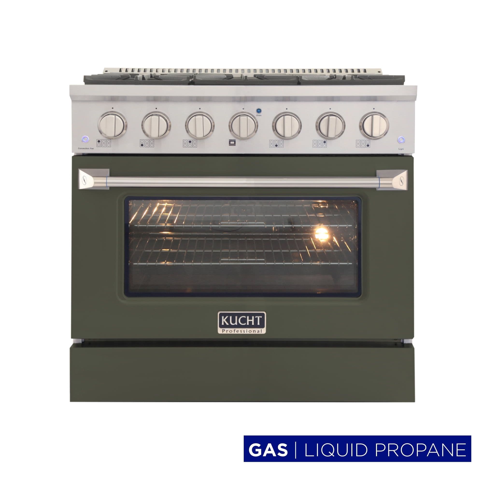30 in. 4.2 cu. ft. Propane Gas Range with Convection Oven in Olive Green