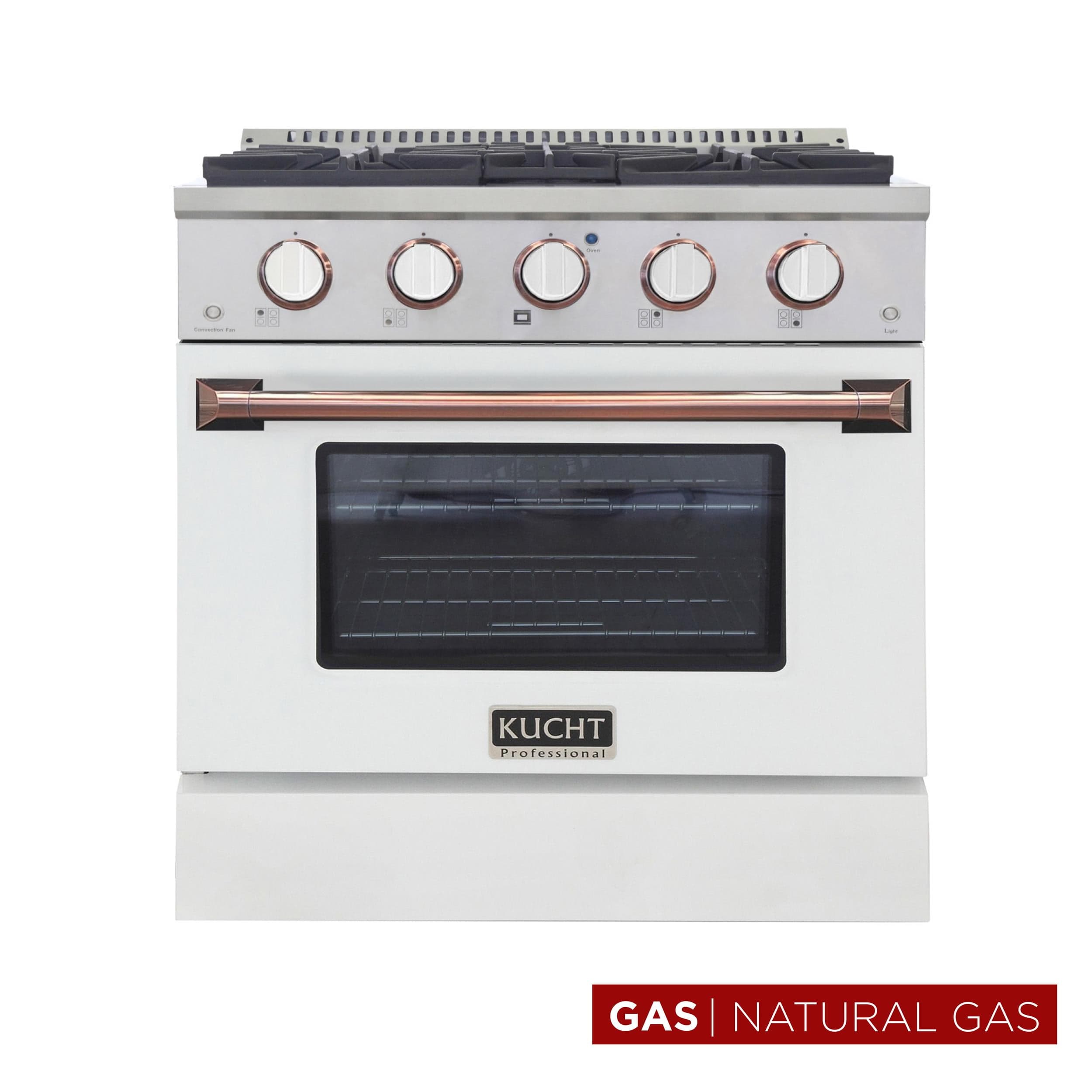 Kucht Professional 30" Stainless Steel Natural Gas Range in Rose Gold/Silver