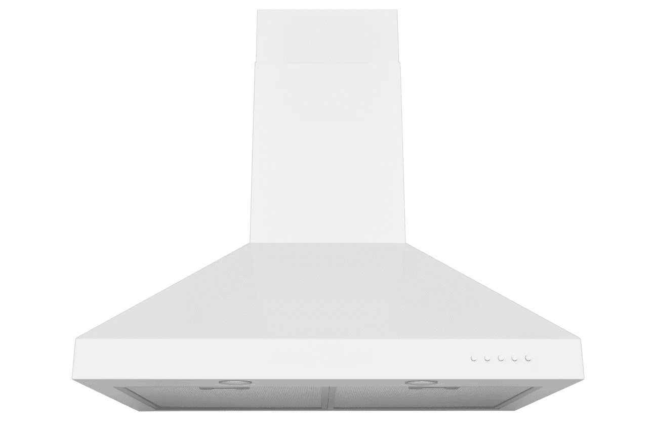 Hauslane BASE Mount 30 Inch Wall Mount Range Hood with Aluminum Mesh Filters in Matte White