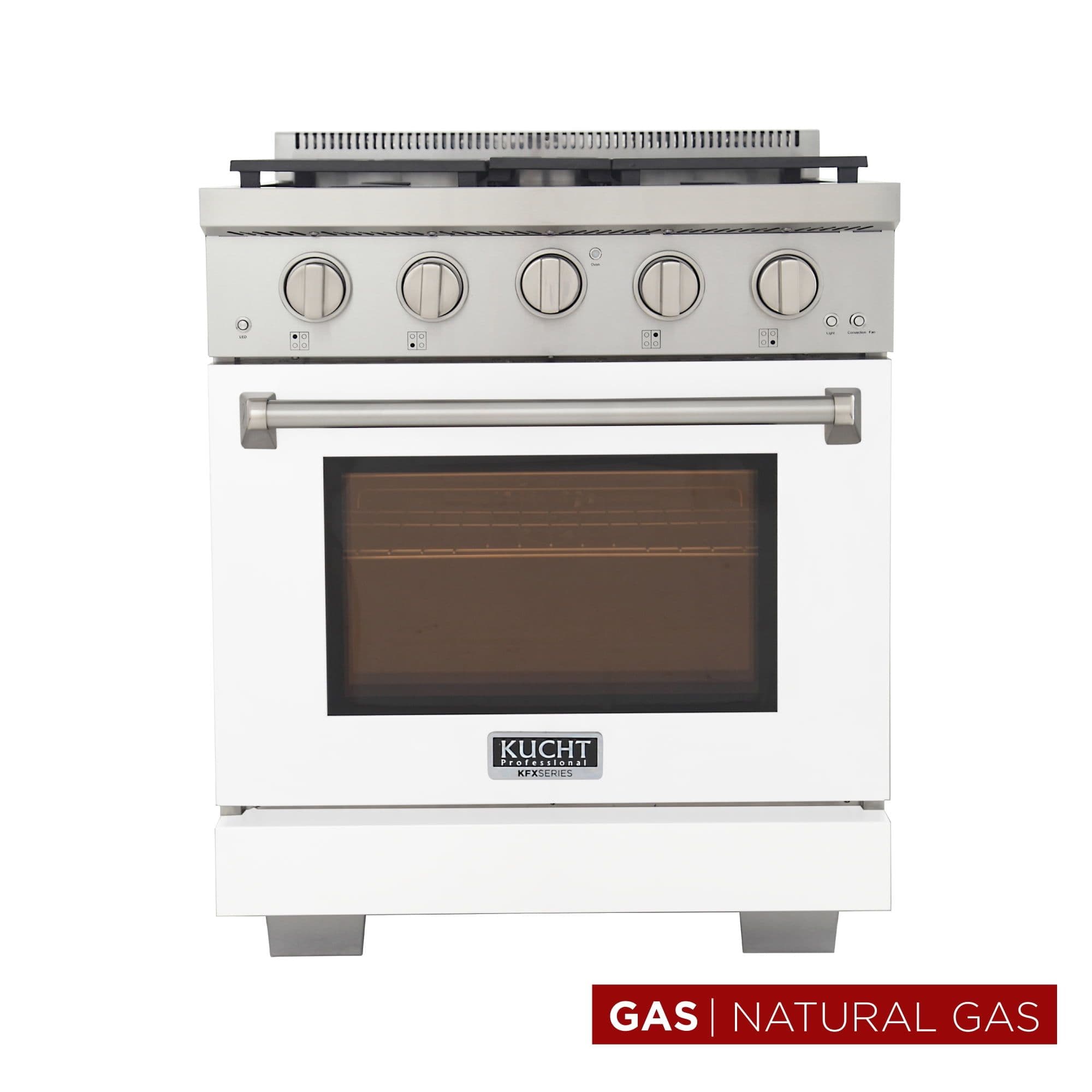 Professional 30-in Natural Gas Range in White with True Simmer Burners